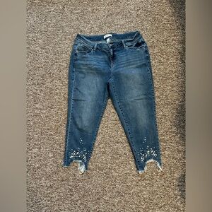 Jeans 3/4 leg with pearls